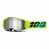 100 Percent Maschera 100% Armega Giallo Fluo Con Lente A Specchio Argento