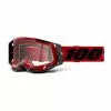 100 Percent Maschera 100% Racecraft 2 Nero Rosso Con Lenti Nero Chiaro