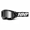 100 Percent Maschera 100% Racecraft 2 Nero Con Lente A Specchio Argento