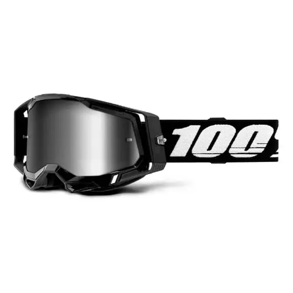 100 Percent Maschera 100% Racecraft 2 Nero Con Lente A Specchio Argento 3 100 Percent Maschera 100% Racecraft 2 Nero Con Lente A Specchio Argento