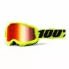 100 Percent Maschera 100% Strata 2 Giallo Nero Con Lenti A Specchio -Vendite Biciclette MTB 100 50028 00003 001