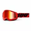 100 Percent Maschera 100% Strata 2 Rosso Nero Con Lente A Specchio