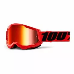 100 Percent Maschera 100% Strata 2 Rosso Nero Con Lente A Specchio