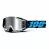 100 Percent Maschera 100% Racecraft Plus Nero Blu Lente A Specchio Grigio