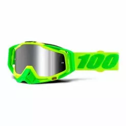 100 Percent Maschera 100% Racecraft Plus Verde Lente A Specchio Grigio
