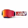 100 Percent Maschera 100% Armega Bianco Rosso Con Lente Rosso