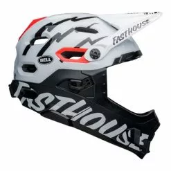 Casco Bell Super DH Spherical Bianco Nero Rosso -Vendite Biciclette MTB bl 7138417 c 004