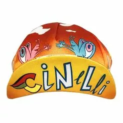 Cappellino Cinelli Massimo Giacon Arancio Rosso