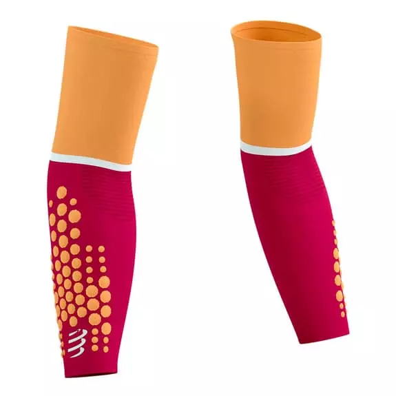 Manicotti Compressport ArmForce Ultralight Arancio Granata 3 Manicotti Compressport ArmForce Ultralight Arancio Granata
